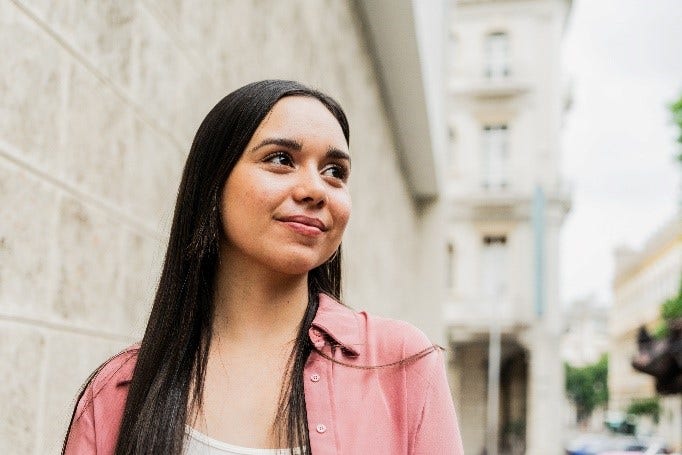 Young woman gazing off into the distance