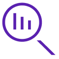 Magnifying glass with graph inside